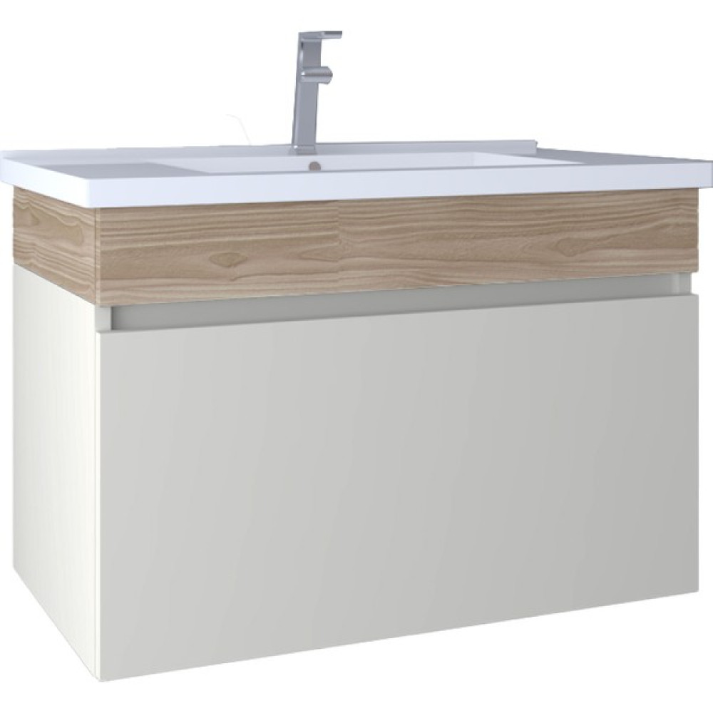 Kobos Harmony 80 cm Lavabo Dolabı Light Grey KB710014 - 1 - Beyaz Diğer Fiyatı