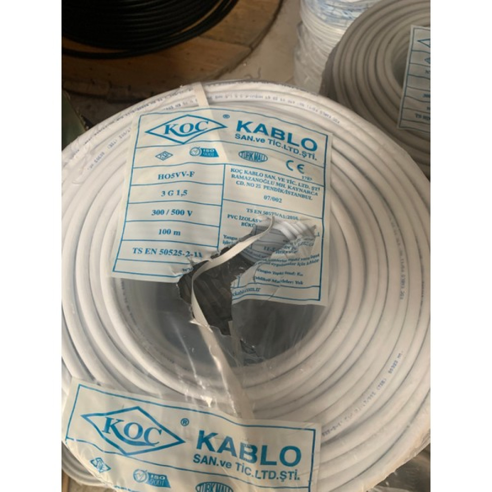 Koç 3*1.5 Ttr Koç Kablo Tam Bakır 100 Metre - Beyaz Oto Boyaları Fiyatı