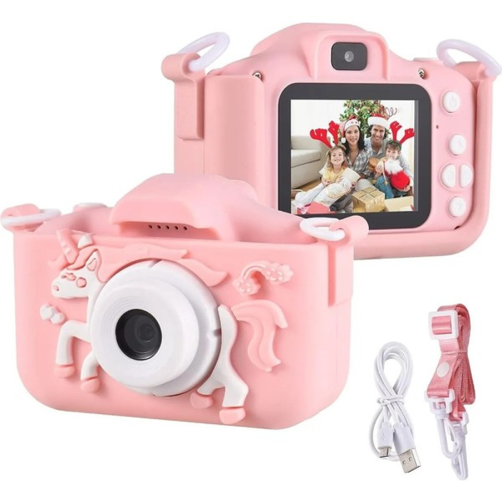 Koçak Elektronik Mini Çocuk Dijital Fotoğraf Makinesi ve Video Kamera Çift Kameralı Full Hd Unicorn Koruma Kılıflı - Pembe Dijital Fotoğraf Makineleri Fiyatı