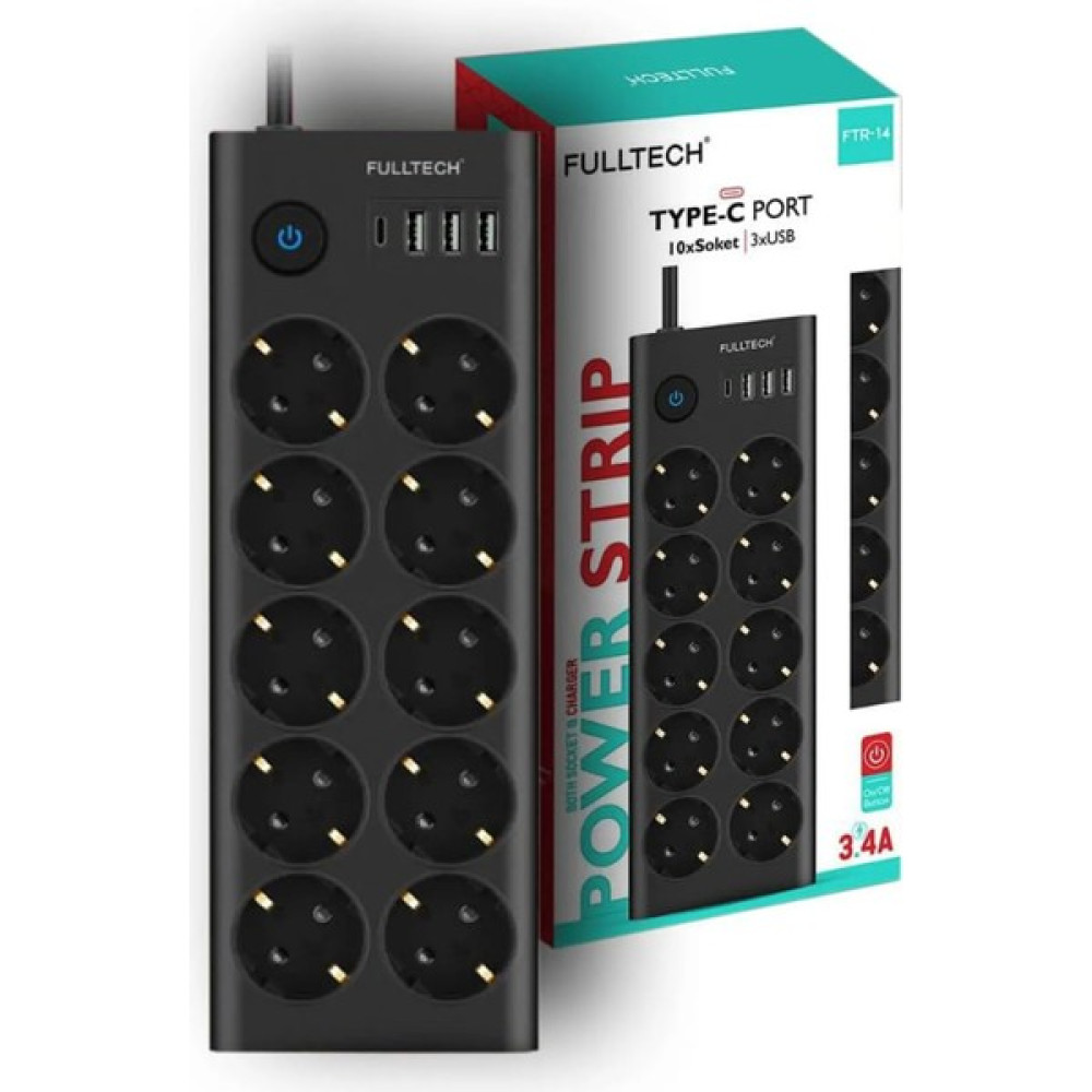 Koçak Elektronik Type-C Port Girişli Akım Korumalı 10'lu Priz, 3 Usb, 1 Type-C Giriş, Isıya Dayanıklı, Ftr-14 Prizler Fiyatı