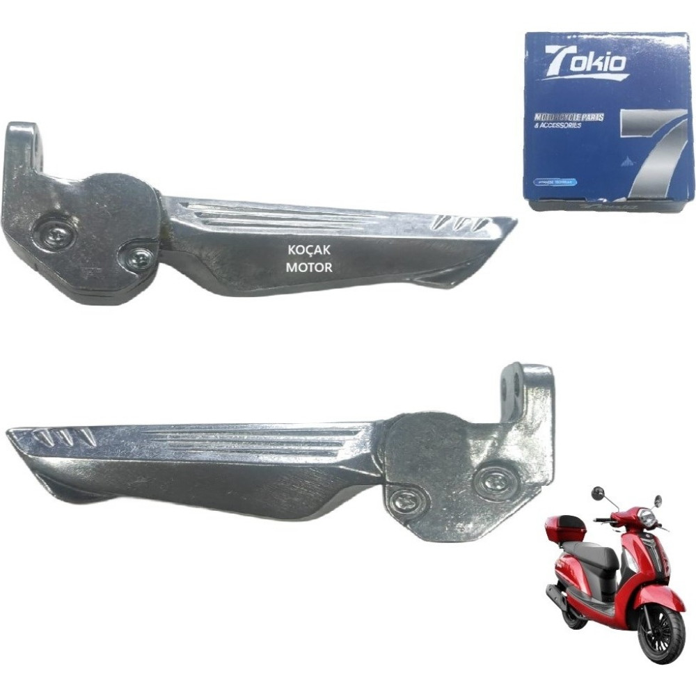 Koçak Motor Yuki Enzo 50 -Akalite- Arka Basamak Takım - 1 - Gri Diğer Fiyatı