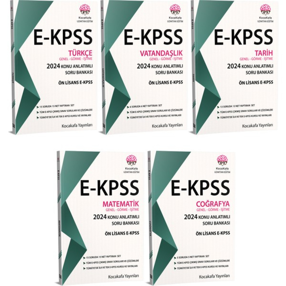 KocaKafa EKPSS Önlisans Konu Anlatımlı Soru Bankası 2024 5'li Set Ders Sınav Kitapları Fiyatı