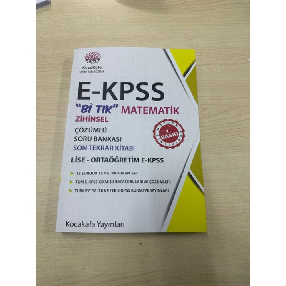 Kocakafa Yayınları E-KPSS "Bi Tık" Matematik Zihinsel Çözümlü Soru Bankası Son Tekrar Kitabı KPSS Fiyatı