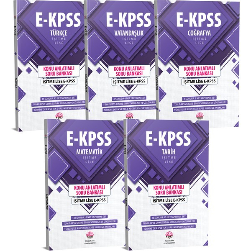 Kocakafa Yayınları E-KPSS İşitme Lise Konu Anlatımlı Soru Bankası 5 Kitap Ders Sınav Kitapları Fiyatı