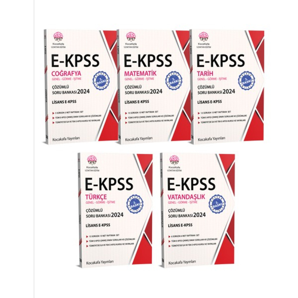 Kocakafa Yayınları Ekpss Lisans Soru Bankası 5 Li Set 2024 3baskı KPSS Fiyatı