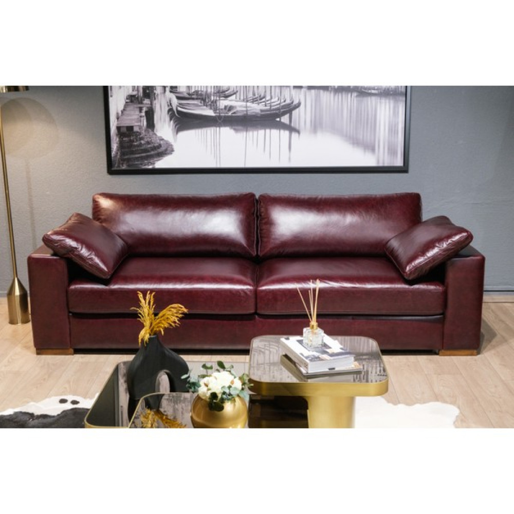 Koçaklar Home Living Klara Hakiki Deri Modern Kanepe / Bordo Koltuk Takımı / Seti Fiyatı