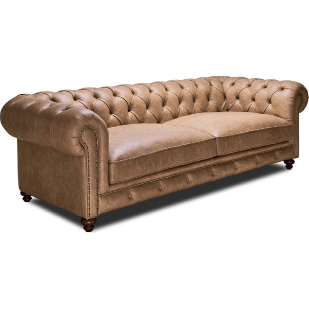 Koçaklar Home Living Vintage Gerçek Deri Chester-Deri Koltuk / Bej Koltuk Takımı / Seti Fiyatı