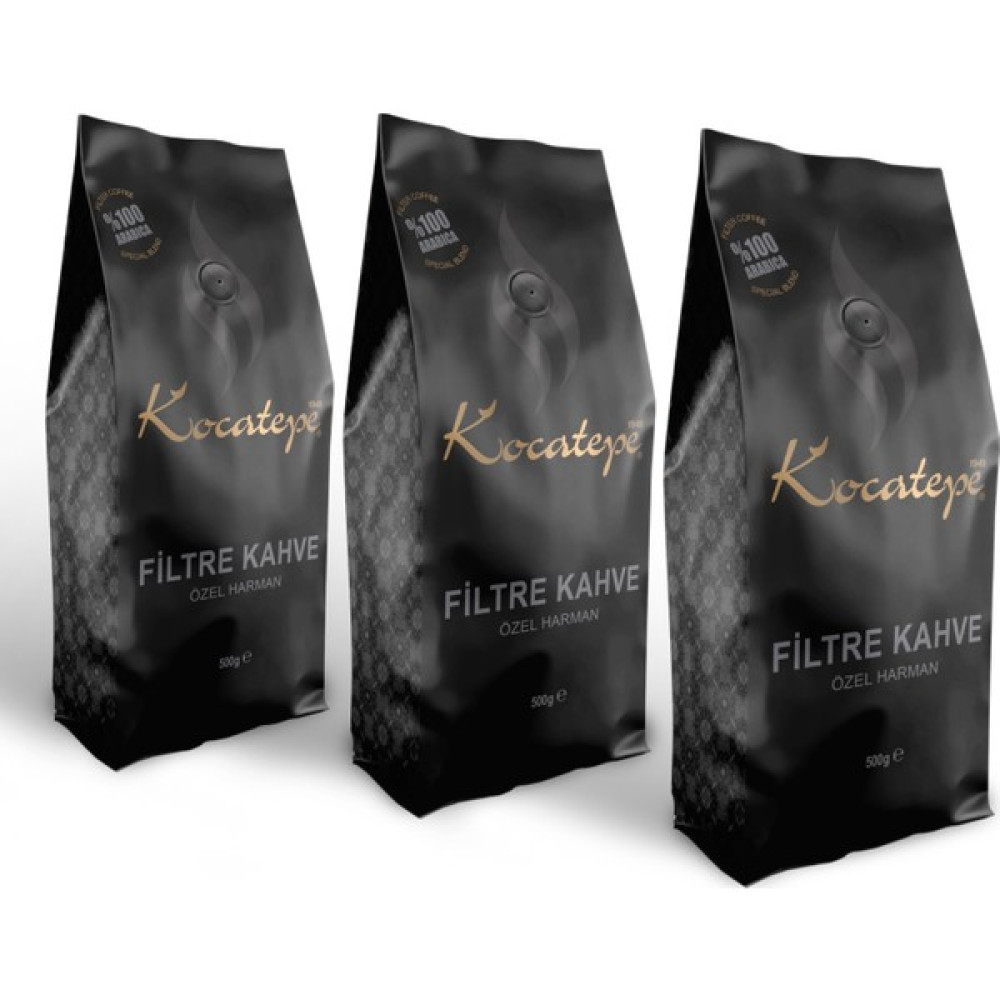Kocatepe Kahve Filtre Kahve Özel Harman 500 gr x 3'lü Paket - 1,5 kg - Aeropress Kahve Fiyatı