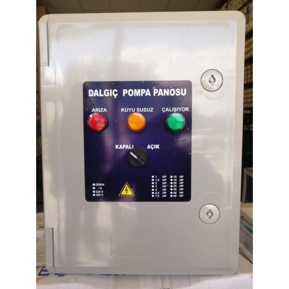 Kocatürk Elektrik Trifaze Dalgıç Pompa Kumanda Panosu - 1,5 HP(1,1 Kw) Su Motoru Fiyatı
