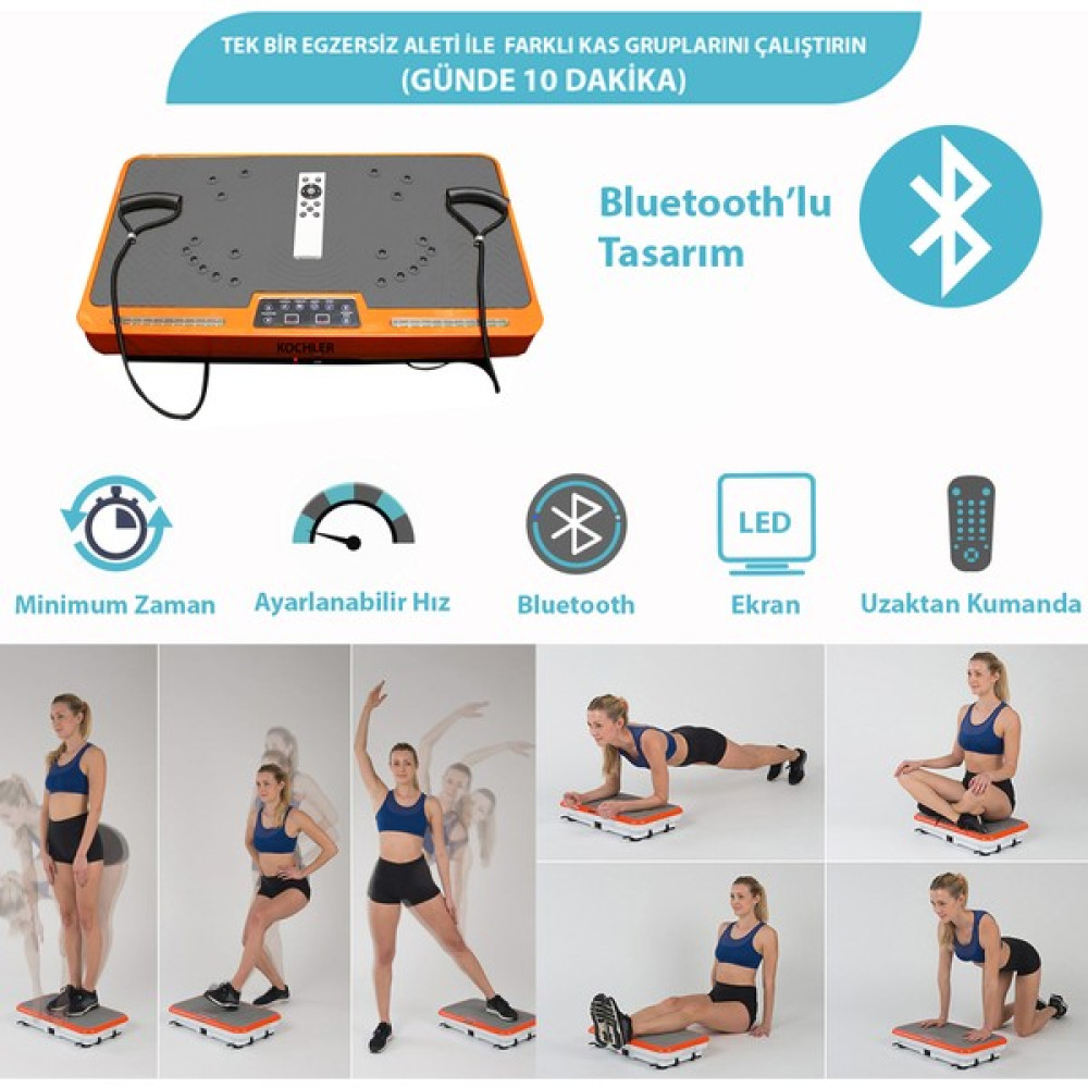 Kochler Shaper Titreşimli Bluetoothlu Kondisyon Aleti ve Egzersiz Aleti - Kumandalı - Çoklu Program Modu Kondisyon Aletleri Fiyatı