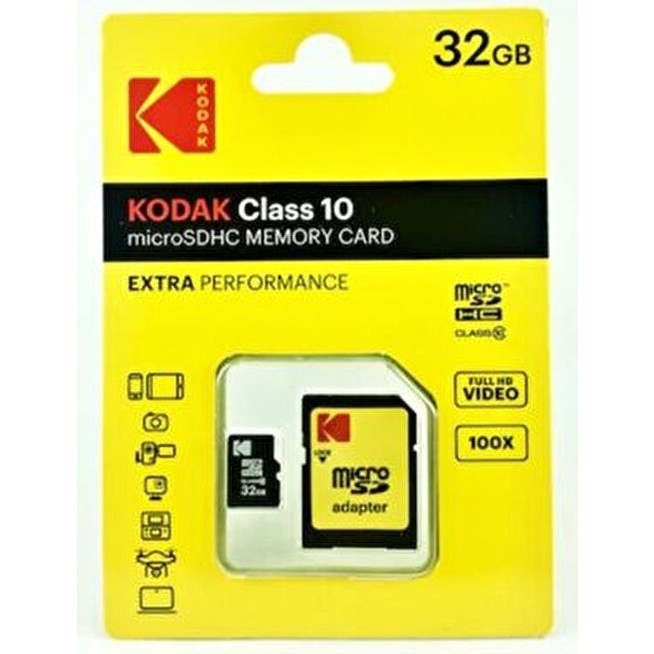 Kodak 32GB Micro SD Hafıza Kartı ve Adaptör Class 10 4K Video Desteği ile Yüksek Okuma/Yazma Hızı Hafıza Kartları Fiyatı