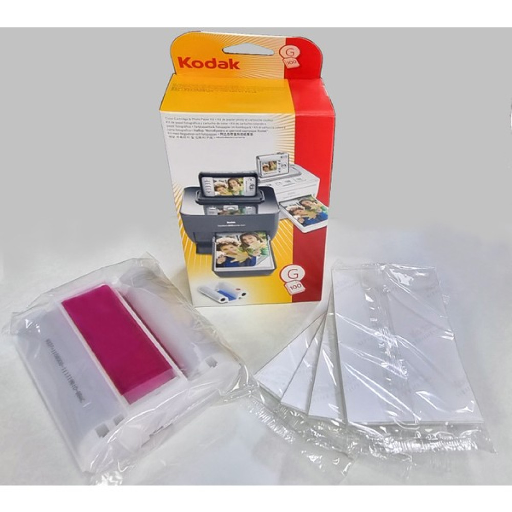 Kodak G600 ve G610 Termal Fotoğraf Baskı Printeri Için 100LÜK Kağıt ve Ribbonu Kodak G100 Kağıt Oto Boyaları Fiyatı