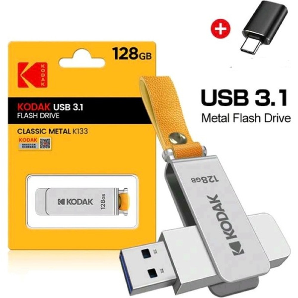 Kodak K133 128Gb. Usb Flash Bellek Yüksek Hızlı 3.1 Dönüştürücü Hediye Metal Orjinal Sağlam - Gri Metal - 128 GB Oto Boyaları Fiyatı