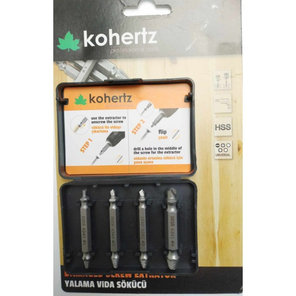 Kohertz Bozuk (Hasarlı) Vida Sökücü (2080 Hss Çeliği) Oto Boyaları Fiyatı