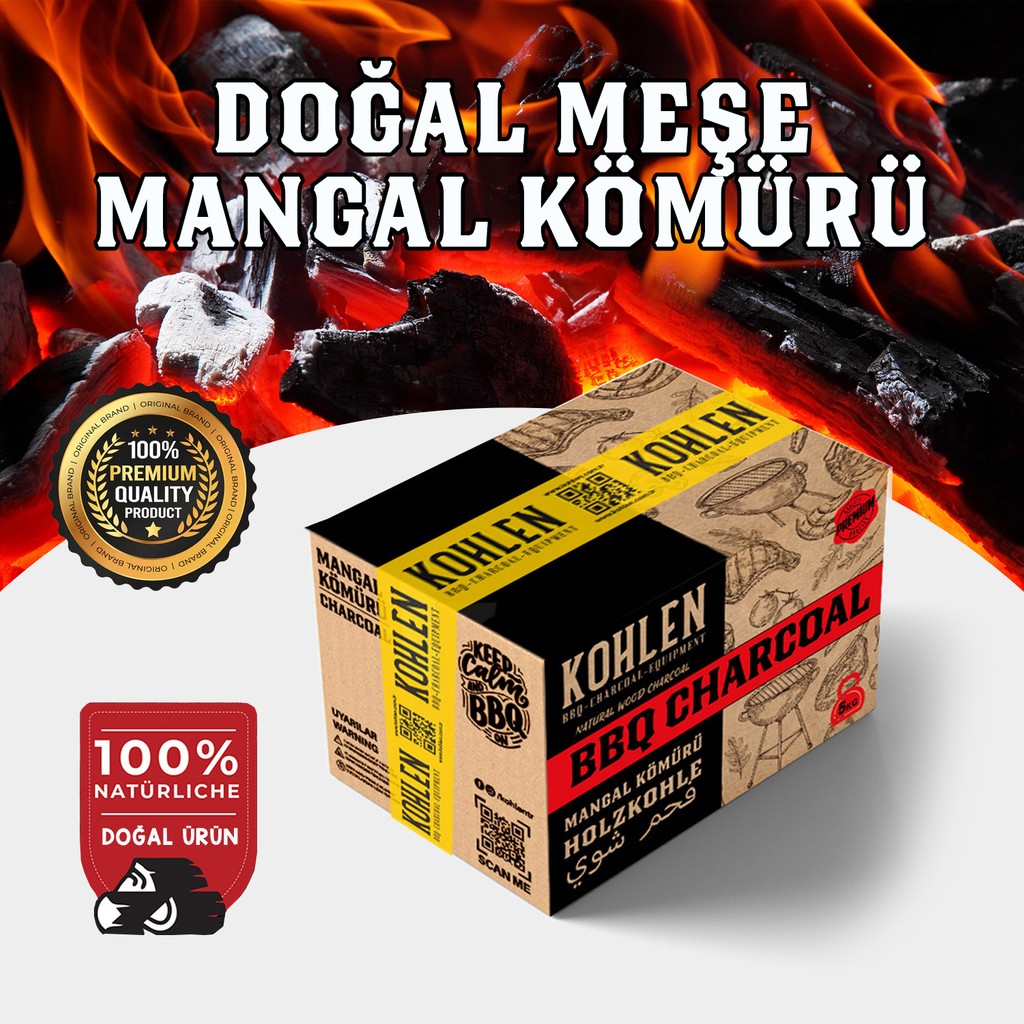 Kohlen Doğal Meşe Mangal Kömürü BBQ Özel | Boylanmış | Doğal | 5 Kğ - Siyah - 1 Adet Diğer Fiyatı