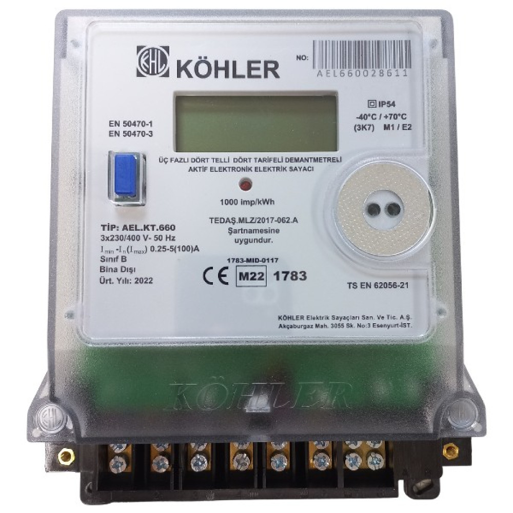 Köhler Trifaze Elektronik Elektrik Sayacı Ael Kt 660 Yedek Parça - Elektrikli El Aletleri Fiyatı
