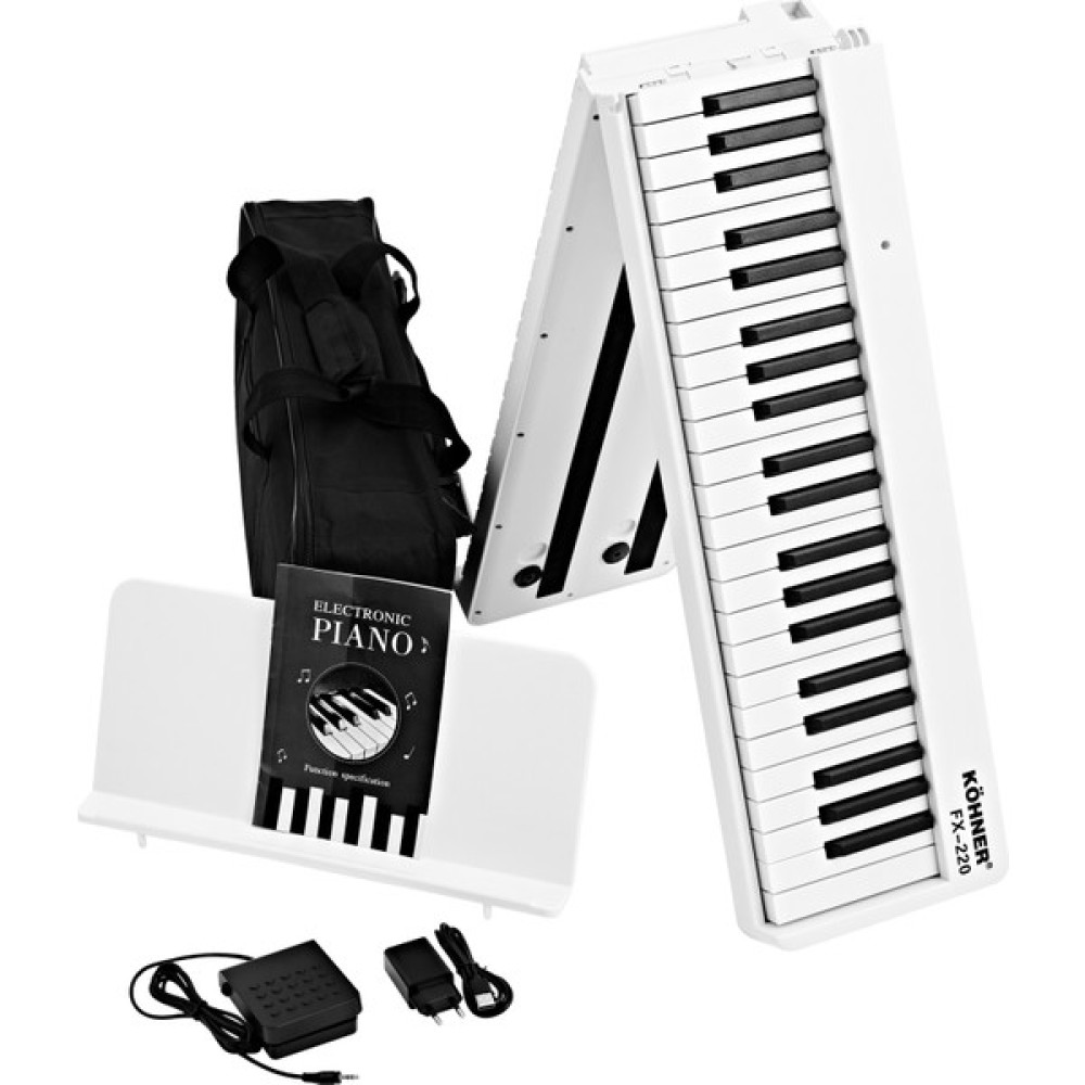 Köhner FX-220 Katlanabilir, Taşınabilir, Şarjlı Dijital Piyano (Dinamik Klavyeli, Tuş Hassasiyetli 88 Tuş) - Beyaz Dijital Piyanolar Fiyatı