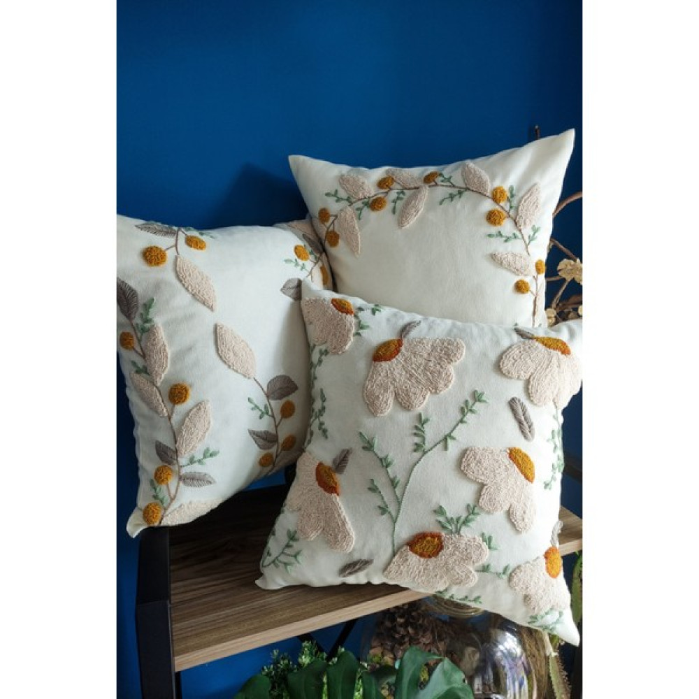Koi Shop Bohem 3 Lü Set Punch ( Panç ) Kırlent Kılıfı El Yapımı - 42 x 42 cm - Ekru Kırlent / Mobilya Yastığı Fiyatı