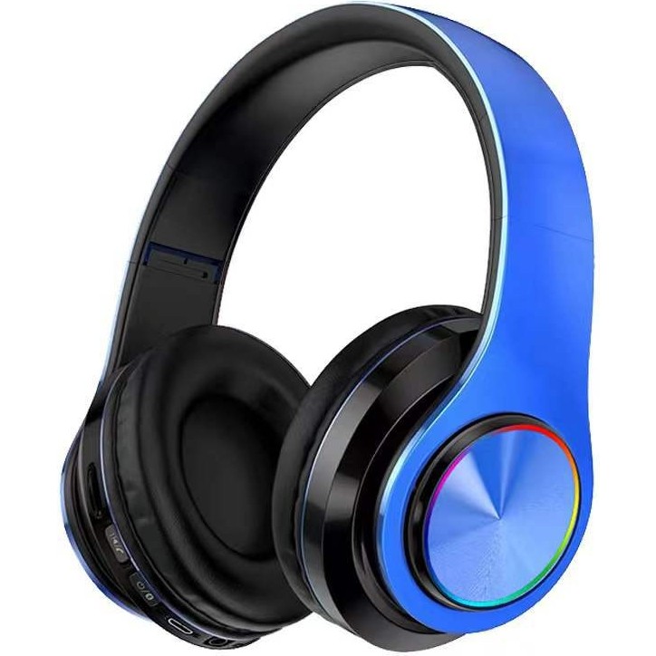 Koki B39 LED Işıklı Bluetooth Kulaklık Katlanabilir Kulaklık (Yurt Dışından) - Açık Mavi Bluetooth Kulaklık Fiyatı