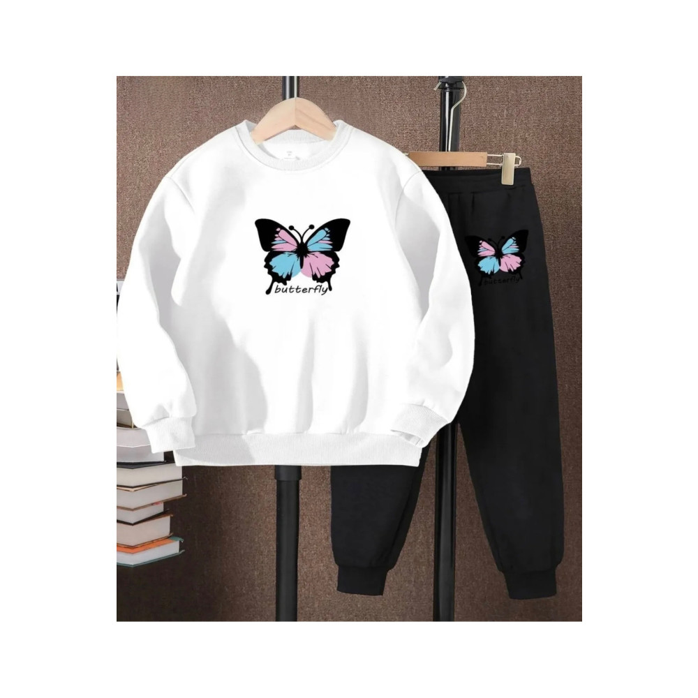 Koklonmoda Kız çocuk eşofman takımı butterfly baskılı 14-15 Yaş Beden Kadın Eşofman Fiyatı