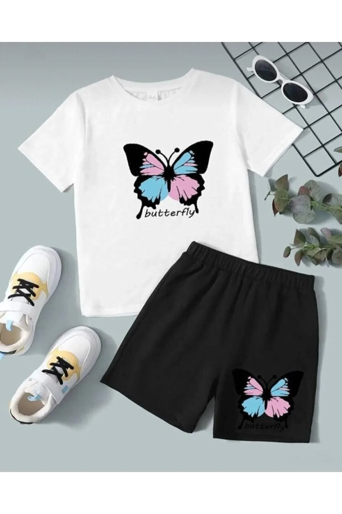 Koklonmoda Unisex Baskılı Çocuk Şortlu Takım 2-4 Yaş Beden" Kadın Giyim Fiyatı