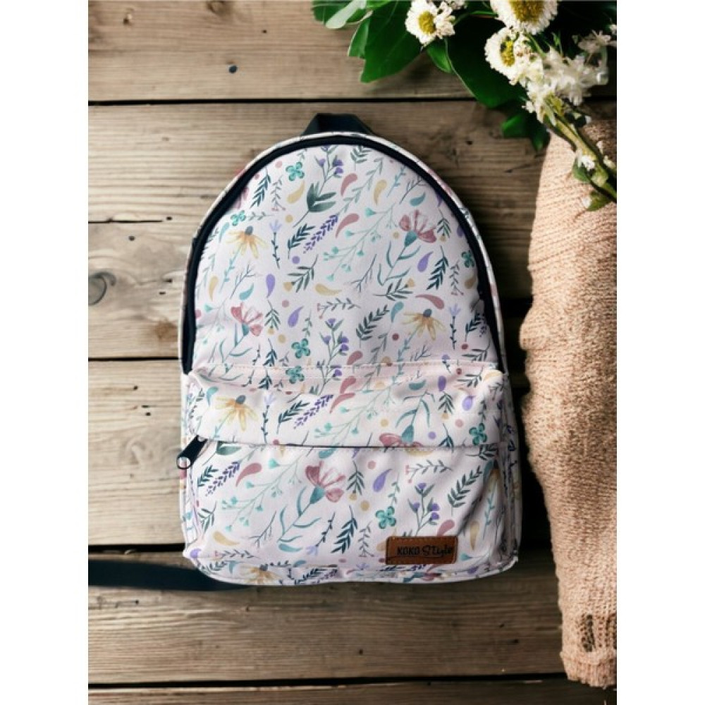 Koko Patik Pembe Bahar Desenli Sırt Çantası Unisex Sırt Çantası Fiyatı