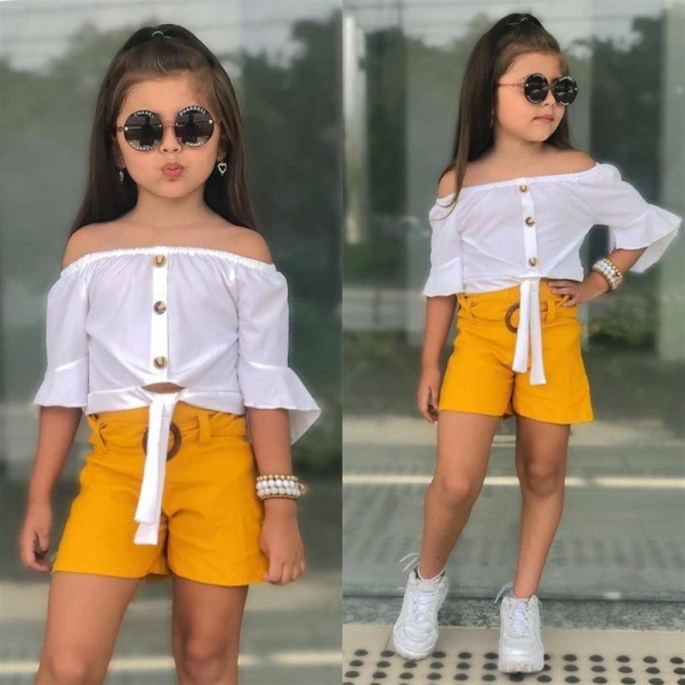 Kokoş Bebek Kemerli 3 Renk Bayramlık Şortlu Takım Kız Çocuk Giyim Takımı Fiyatı