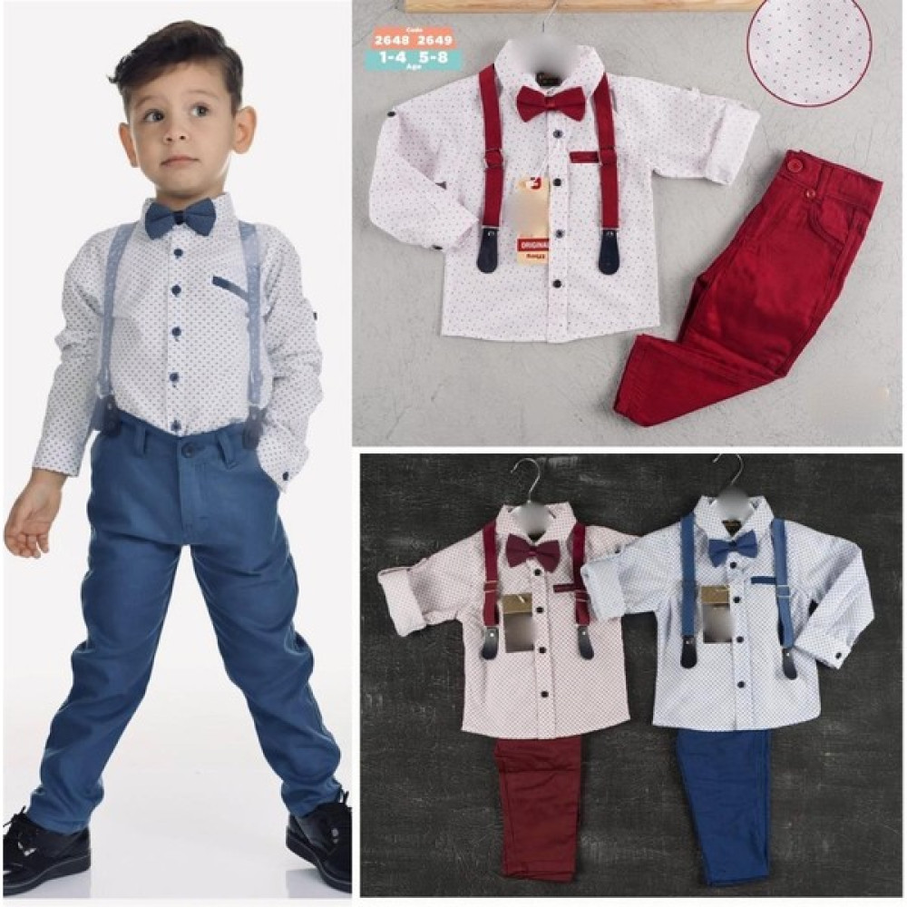 Kokoş Bebek Yeni Sezon Cool Askı Papyon Şık Detaylı Takım Erkek Çocuk Giyim Takımı Fiyatı