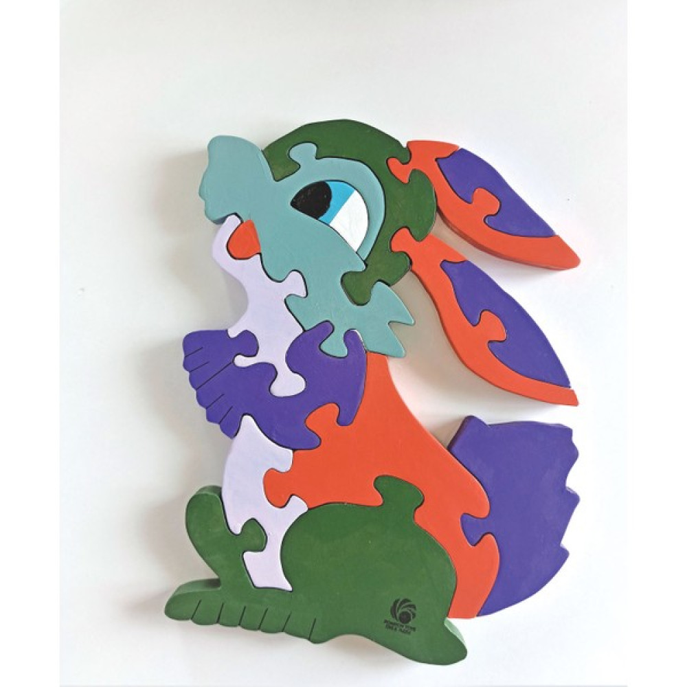 Kokoş Tavşan Ahşap Puzzle Yapboz - Kırmızı - Yeşil Bebek Oyuncakları Fiyatı