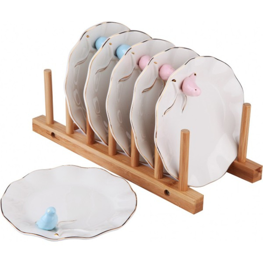 Kokosh Home Kuşlu Porselen 6 Parça Tatlı Tabağı Mutfak Gereçleri Fiyatı