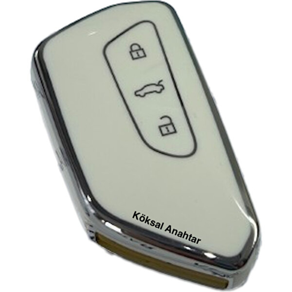 Köksal Anahtar Volkswagen Golf 8, Cupra Leon Formentor, Seat Leon Tarraco, Skoda Octavia Modelleri Için Silikon Anahtar Kılıfı White Anahtarlık Fiyatı