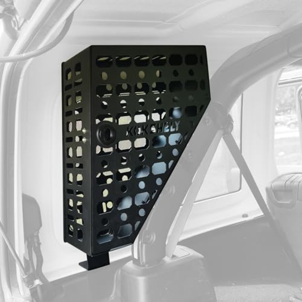KOKSHELY Left Driver Heavy Duty Side Roll Bar Metal Storage Box Molle Panels Compatible With 2018-2025 Wrangler JL JLU 4 Doors|No Drilling|Easy Installation|Not Compatible With Soft Top