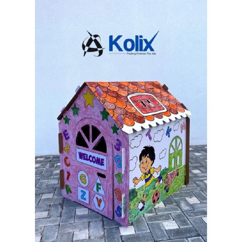 Kolix Büyük Boy XXL Karton Boyama Evi Eğitici ve Öğretici Oyun Çadırı Beyaz Renkli Güvenilir Malzeme Diğer Fiyatı