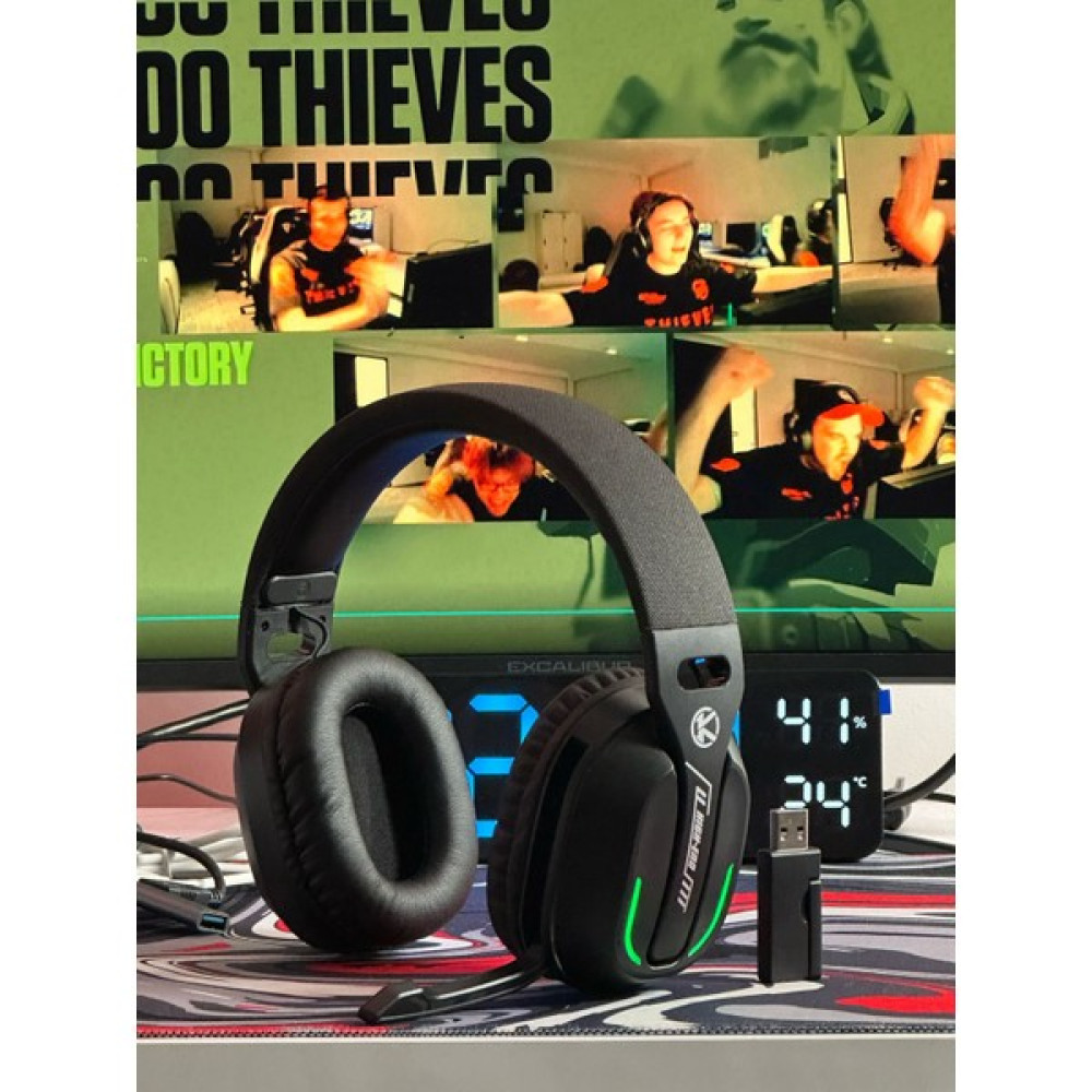 Komc GT-100 Rgb Aydınlatmalı Tri-Mode Kablosuz Gaming Kulaklık - 2.4g, Bluetooth, Type-C, Sıfır Gecikme E-Spor / Fps Kulaklığı - Siyah Kulak Üstü Kulaklık Fiyatı