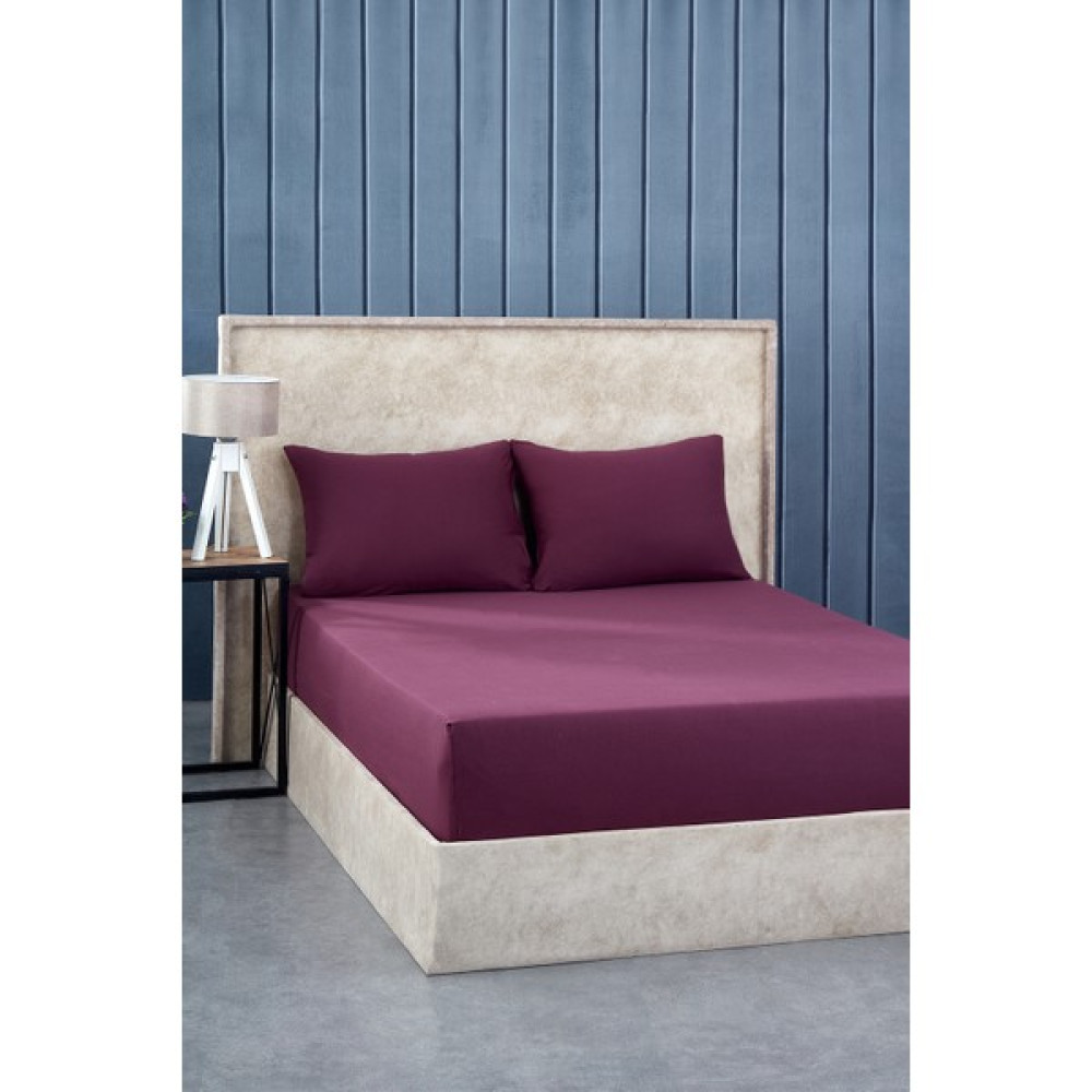 Komfort Home Battal Boy Penye Lastikli Çarşaf Seti 180 x 200 - 180 x 200 cm - Bordo Çarşaf Fiyatı