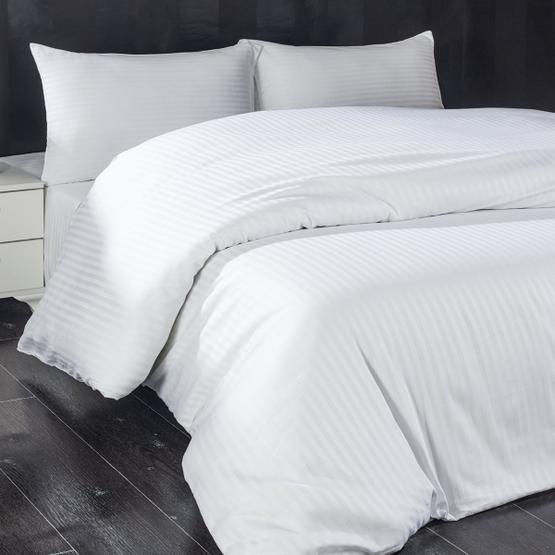 Komfort Home Beyaz 2 Adet Çizgili Pamuk Saten Yastık Kılıfı