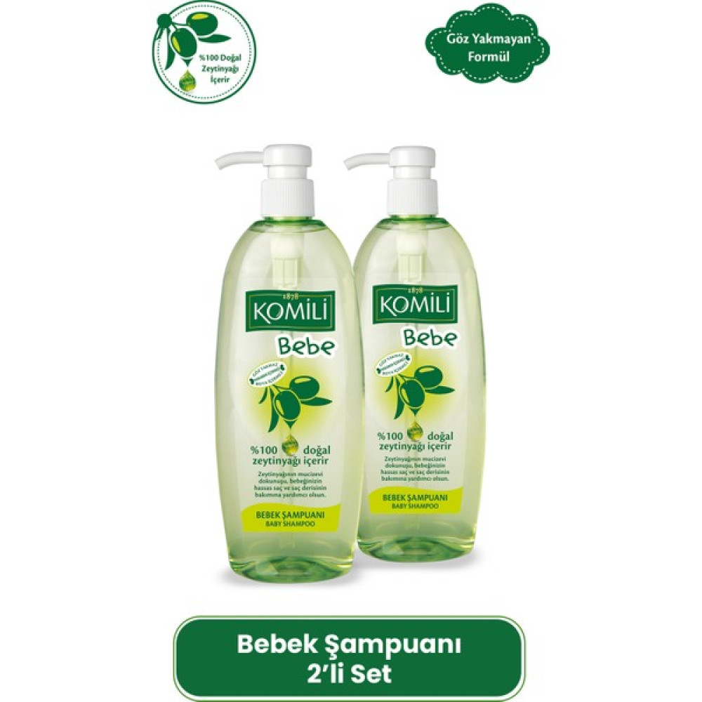 Komili Göz Yakmayan Bebek Şampuanı 2'li Set - 2 x 750 ml - Antrasit Bebek Şampuanı Fiyatı
