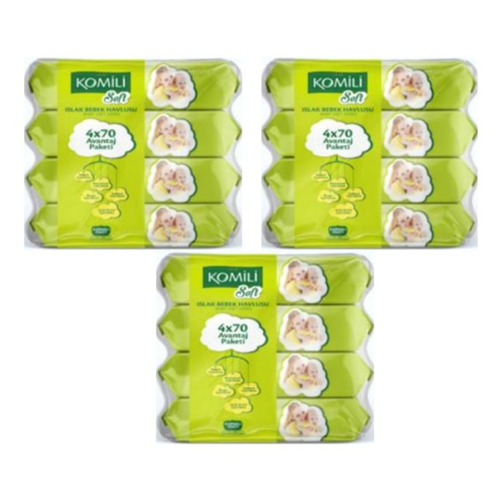 Komili Islak Havlu ekonomik 3 lü paket Bebek Bakım Fiyatı