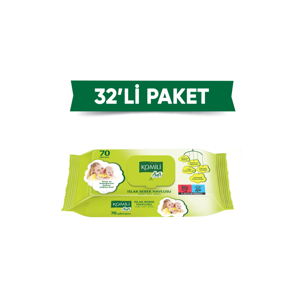 Komili Soft Islak Havlu 70li - 32li Paket - 2240 Yaprak Bebek Mendil-Islak Mendil Fiyatı