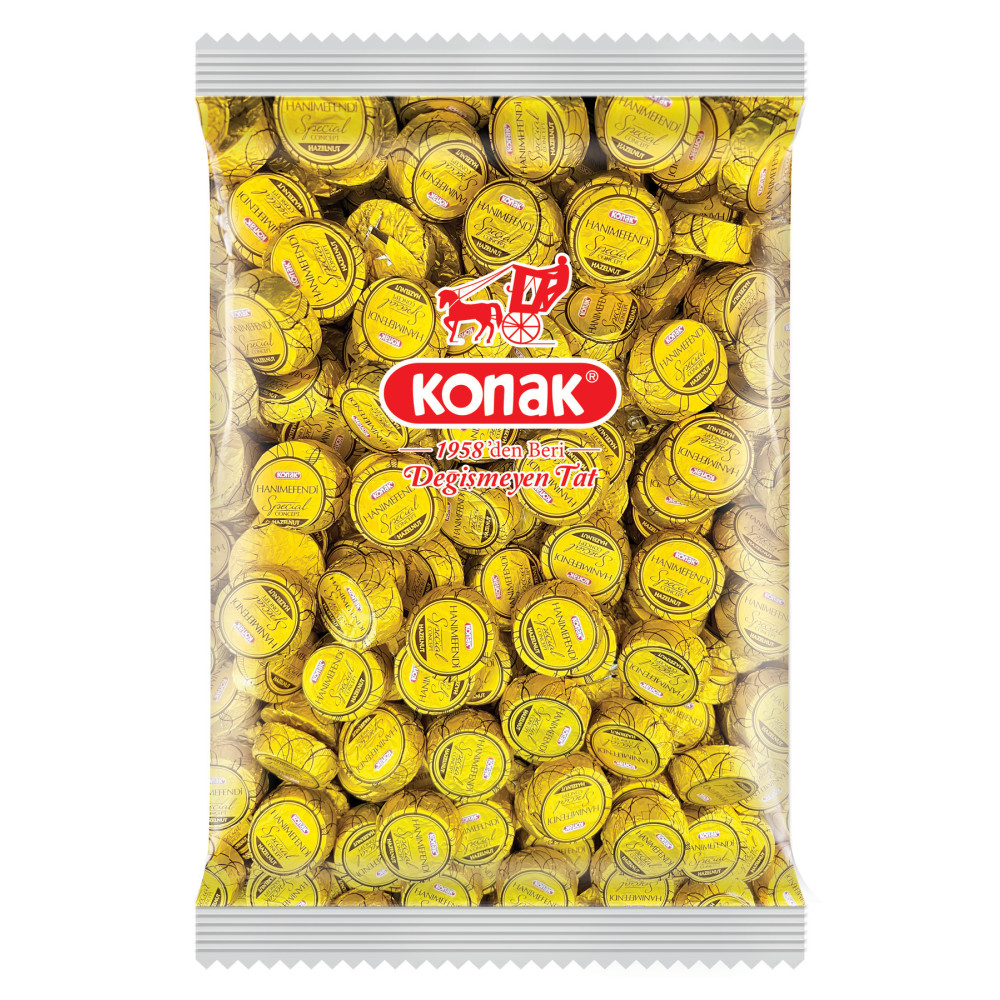 KONAK Hanımefendi Fındık Parçacıklı & Dolgulu Sütlü Çikolata 1000 gr Çikolata ve Gofret Fiyatı