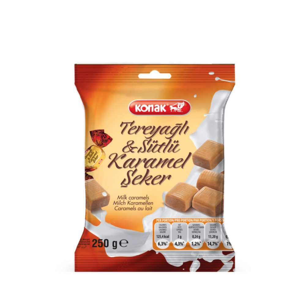 KONAK Tereyağlı & Sütlü Karamel Tofe Şeker 250 gr Şekerleme Sakız Fiyatı