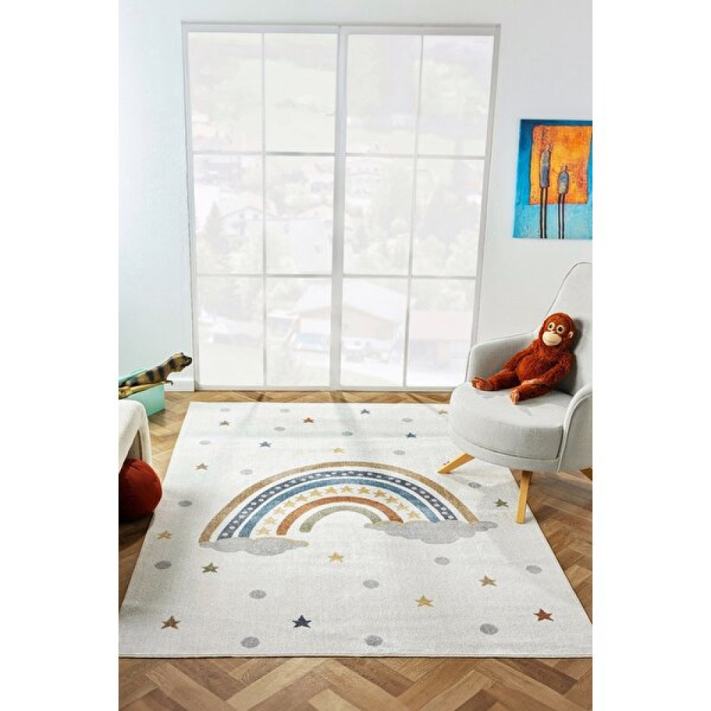 Konfor Halı Bohem Kids Rainbow Modern Dokuma Çocuk Halısı - Renkli - 100 x 200 cm Bebek Odası Halı Fiyatı