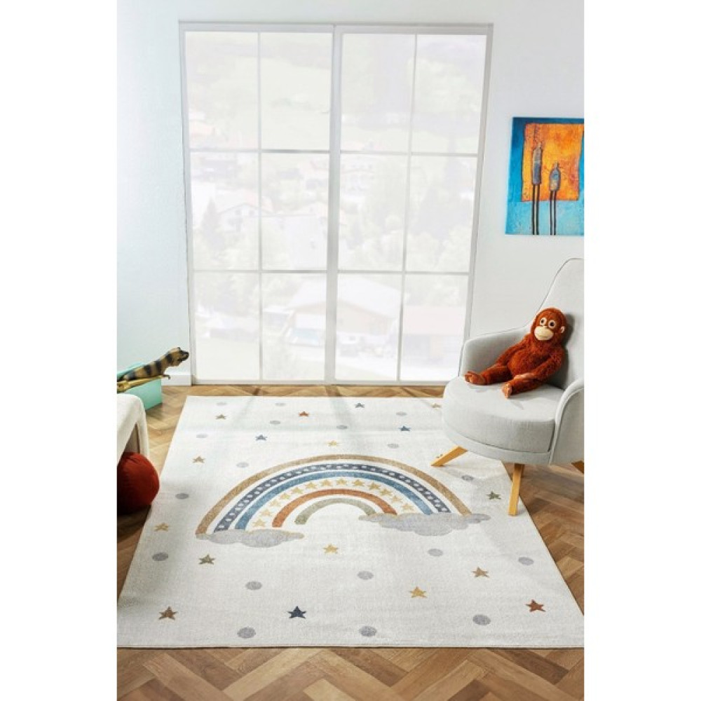 Konfor Halı Bohem Kids Rainbow Modern Dokuma Çocuk Halısı - Renkli - 140 x 200 cm Bebek Odası Halı Fiyatı
