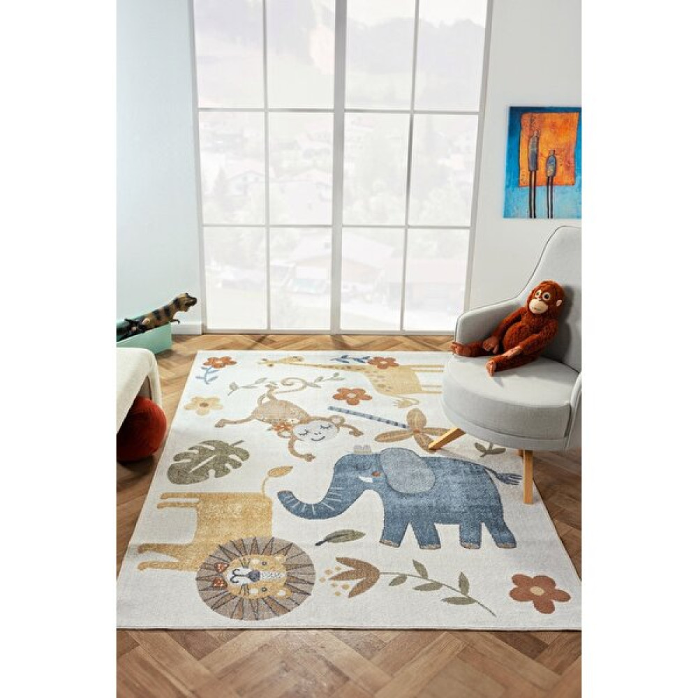 Konfor Halı Bohem Kids Zoo Modern Dokuma Çocuk Halısı - Renkli - 100 x 300 cm Bebek Odası Halı Fiyatı