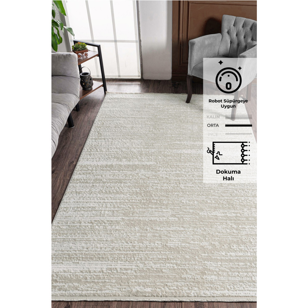 Konfor Halı Konfor Jasmine 1452 Krem Bej Modern Dokuma Halı 80 x 300 Beden Kilim Fiyatı