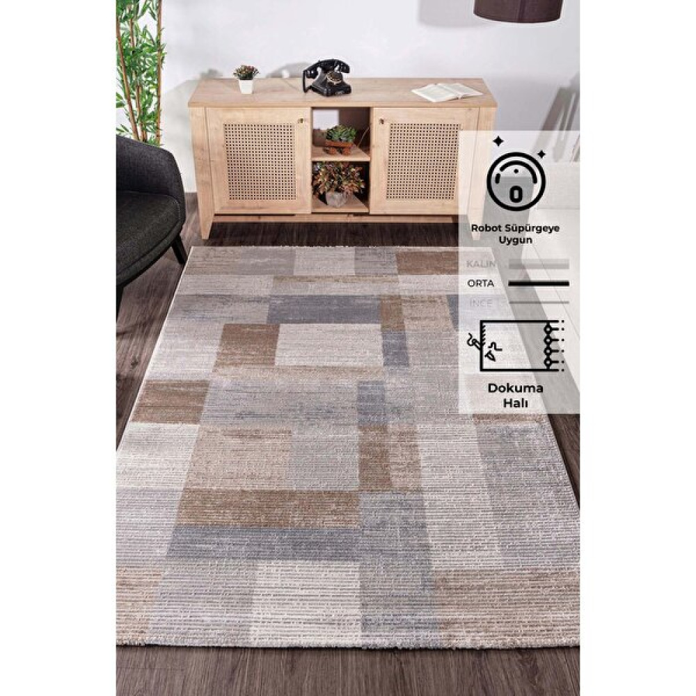 Konfor Halı Konfor Motto 4478 Modern Dokuma Halı 120 x 180 cm - Bej Salon Halısı Fiyatı