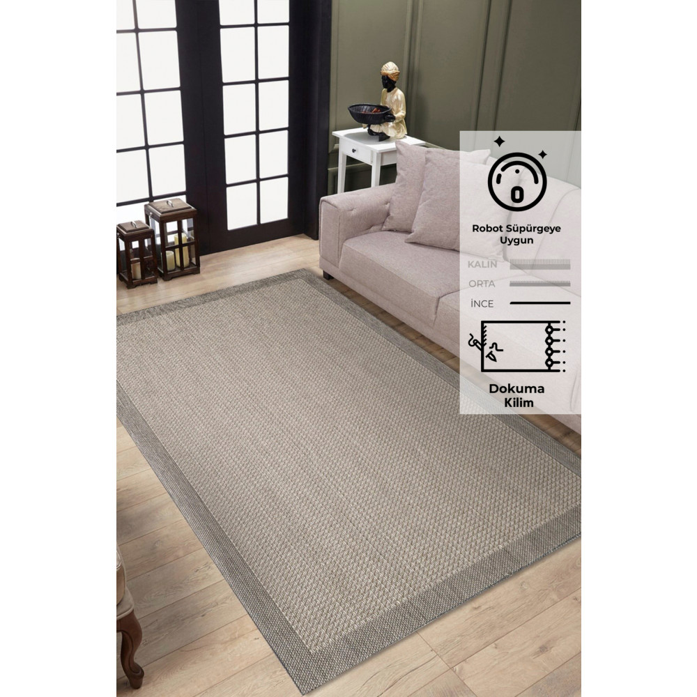 Konfor Halı Konfor Sisalux 3091 Bej Jüt Tabanlı Modern Dokuma Kilim Sisal Hasır Halı 80 x 150 Beden Kilim Fiyatı