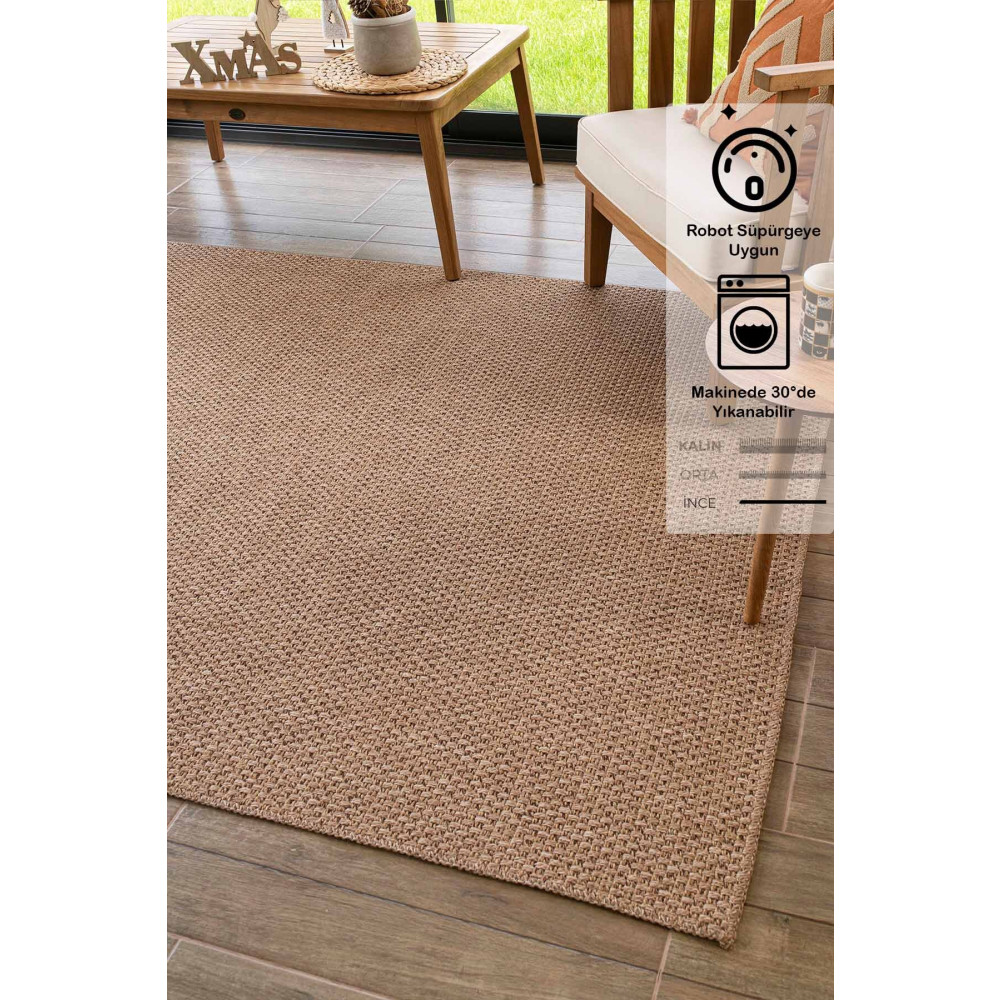 Konfor Halı Rusticana 3101 Naturel Jüt Halı Modern Örme Kilim 200 x 290 Beden Kilim Fiyatı