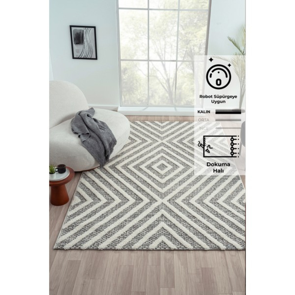 Konfor Halı Sevilla 5506 Bukle Yumuşak Örgü Modern Dokuma Halı - 200 x 290 cm - Renkli Salon Halısı Fiyatı
