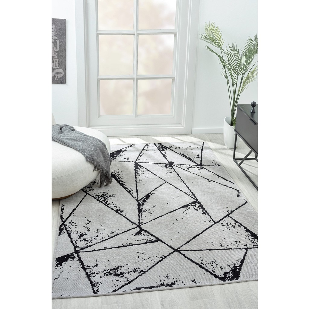 Konfor Halı Terapia 3909 Kadife Dokuma Kilim - 80 x 150 cm - Gri Salon Halısı Fiyatı